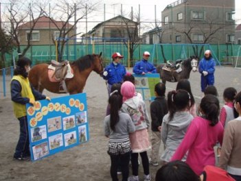 馬について話をしてから 